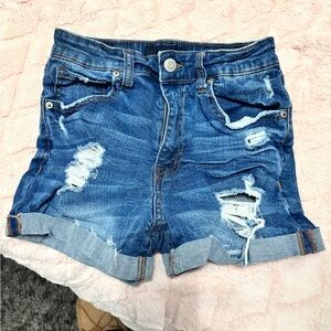 Distressed Denim Shorts